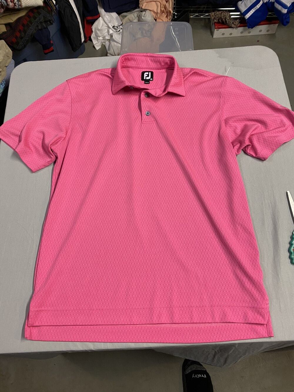 FootJoy FJ Men's Short Sleeve Golf Polo Shirt Pink Medium Quail Creek